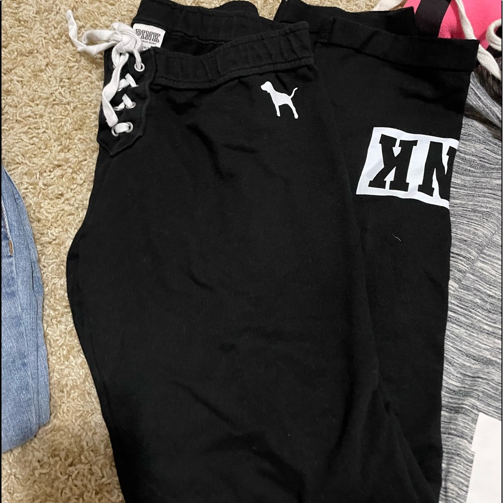 Black VS pink XS straight leg sweat pant